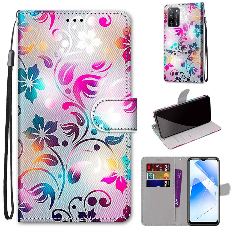 Coloured Drawing Cross Texture Horizontal Flip PU Leather Case with Holder & Card Slots & Wallet & Lanyard, For OPPO A93 5G / A93s 5G / A54 5G / A74 5G, For OPPO A54 4G / A16 4G / A53s 5G / A55 5G