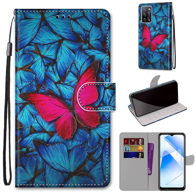 Coloured Drawing Cross Texture Horizontal Flip PU Leather Case with Holder & Card Slots & Wallet & Lanyard, For OPPO A93 5G / A93s 5G / A54 5G / A74 5G, For OPPO A54 4G / A16 4G / A53s 5G / A55 5G
