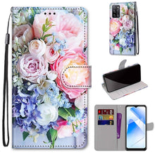Load image into Gallery viewer, Coloured Drawing Cross Texture Horizontal Flip PU Leather Case with Holder &amp; Card Slots &amp; Wallet &amp; Lanyard, For OPPO A93 5G / A93s 5G / A54 5G / A74 5G, For OPPO A54 4G / A16 4G / A53s 5G / A55 5G