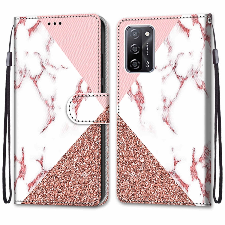 Coloured Drawing Cross Texture Horizontal Flip PU Leather Case with Holder & Card Slots & Wallet & Lanyard, For OPPO A93 5G / A93s 5G / A54 5G / A74 5G, For OPPO A54 4G / A16 4G / A53s 5G / A55 5G