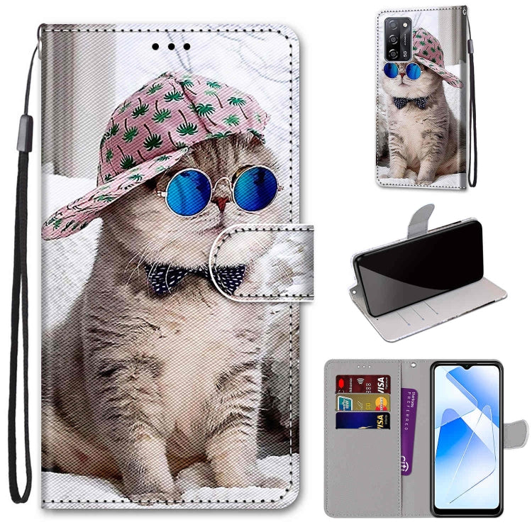 Coloured Drawing Cross Texture Horizontal Flip PU Leather Case with Holder & Card Slots & Wallet & Lanyard, For OPPO A93 5G / A93s 5G / A54 5G / A74 5G, For OPPO A54 4G / A16 4G / A53s 5G / A55 5G