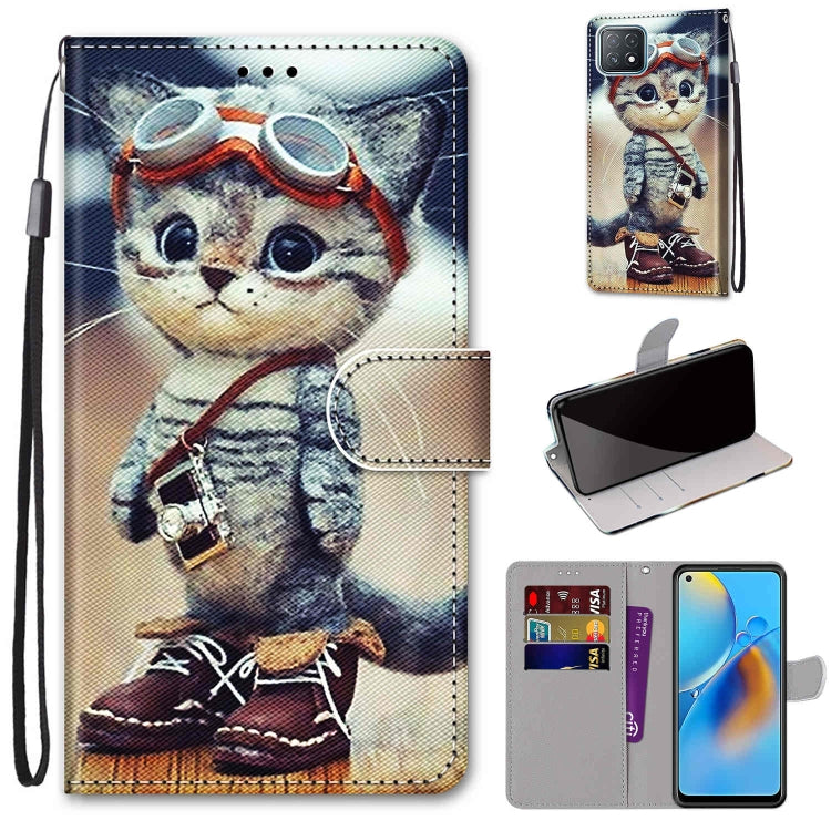 Coloured Drawing Cross Texture Horizontal Flip PU Leather Case with Holder & Card Slots & Wallet & Lanyard, For OPPO A72 5G / A73 5G / A53 5G, For OPPO F19 / A74 4G
