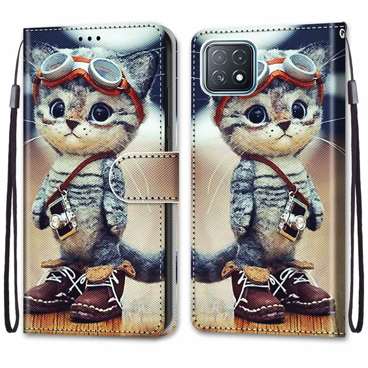 Coloured Drawing Cross Texture Horizontal Flip PU Leather Case with Holder & Card Slots & Wallet & Lanyard, For OPPO A72 5G / A73 5G / A53 5G, For OPPO F19 / A74 4G