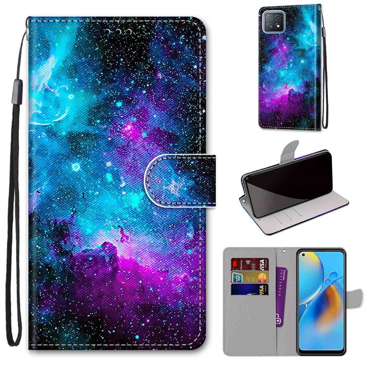 Coloured Drawing Cross Texture Horizontal Flip PU Leather Case with Holder & Card Slots & Wallet & Lanyard, For OPPO A72 5G / A73 5G / A53 5G, For OPPO F19 / A74 4G