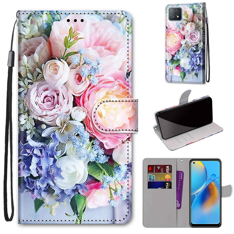 Coloured Drawing Cross Texture Horizontal Flip PU Leather Case with Holder & Card Slots & Wallet & Lanyard, For OPPO A72 5G / A73 5G / A53 5G, For OPPO F19 / A74 4G