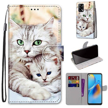 Load image into Gallery viewer, Coloured Drawing Cross Texture Horizontal Flip PU Leather Case with Holder &amp; Card Slots &amp; Wallet &amp; Lanyard, For OPPO A72 5G / A73 5G / A53 5G, For OPPO F19 / A74 4G