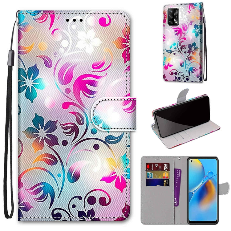 Coloured Drawing Cross Texture Horizontal Flip PU Leather Case with Holder & Card Slots & Wallet & Lanyard, For OPPO A72 5G / A73 5G / A53 5G, For OPPO F19 / A74 4G