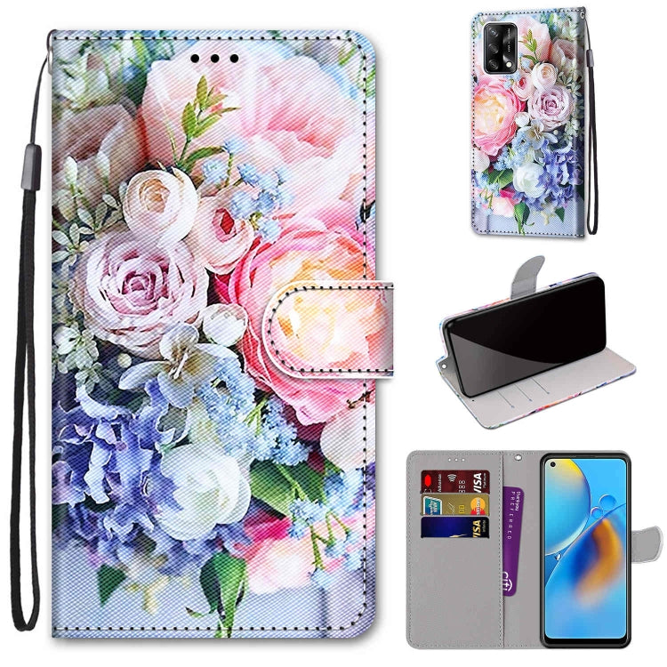 Coloured Drawing Cross Texture Horizontal Flip PU Leather Case with Holder & Card Slots & Wallet & Lanyard, For OPPO A72 5G / A73 5G / A53 5G, For OPPO F19 / A74 4G