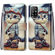 Load image into Gallery viewer, Coloured Drawing Cross Texture Horizontal Flip PU Leather Case with Holder &amp; Card Slots &amp; Wallet &amp; Lanyard, For OPPO A94 5G / A95 5G / F19 Pro+ 5G, For Xiaomi Redmi 10
