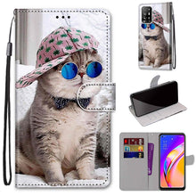 Load image into Gallery viewer, Coloured Drawing Cross Texture Horizontal Flip PU Leather Case with Holder &amp; Card Slots &amp; Wallet &amp; Lanyard, For OPPO A94 5G / A95 5G / F19 Pro+ 5G, For Xiaomi Redmi 10