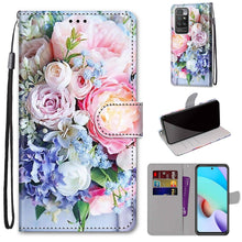 Load image into Gallery viewer, Coloured Drawing Cross Texture Horizontal Flip PU Leather Case with Holder &amp; Card Slots &amp; Wallet &amp; Lanyard, For OPPO A94 5G / A95 5G / F19 Pro+ 5G, For Xiaomi Redmi 10