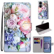 Load image into Gallery viewer, Coloured Drawing Cross Texture Horizontal Flip PU Leather Case with Holder &amp; Card Slots &amp; Wallet &amp; Lanyard, For Huawei P50, For Huawei P50 Pro