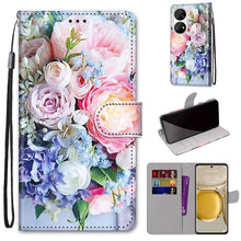 Load image into Gallery viewer, Coloured Drawing Cross Texture Horizontal Flip PU Leather Case with Holder &amp; Card Slots &amp; Wallet &amp; Lanyard, For Huawei P50, For Huawei P50 Pro