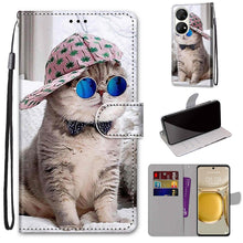 Load image into Gallery viewer, Coloured Drawing Cross Texture Horizontal Flip PU Leather Case with Holder &amp; Card Slots &amp; Wallet &amp; Lanyard, For Huawei P50, For Huawei P50 Pro