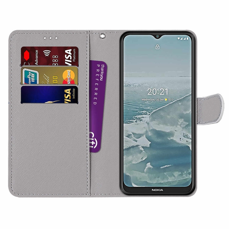 Coloured Drawing Cross Texture Horizontal Flip PU Leather Case with Holder & Card Slots & Wallet & Lanyard, For Nokia G20 / G10 / 6.3, For Samsung Galaxy A22 4G