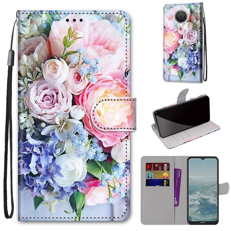 Coloured Drawing Cross Texture Horizontal Flip PU Leather Case with Holder & Card Slots & Wallet & Lanyard, For Nokia G20 / G10 / 6.3, For Samsung Galaxy A22 4G
