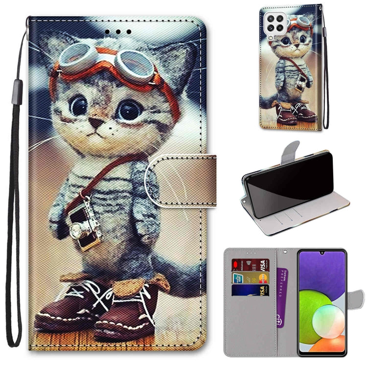 Coloured Drawing Cross Texture Horizontal Flip PU Leather Case with Holder & Card Slots & Wallet & Lanyard, For Nokia G20 / G10 / 6.3, For Samsung Galaxy A22 4G