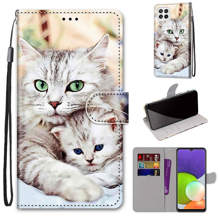 Coloured Drawing Cross Texture Horizontal Flip PU Leather Case with Holder & Card Slots & Wallet & Lanyard, For Nokia G20 / G10 / 6.3, For Samsung Galaxy A22 4G