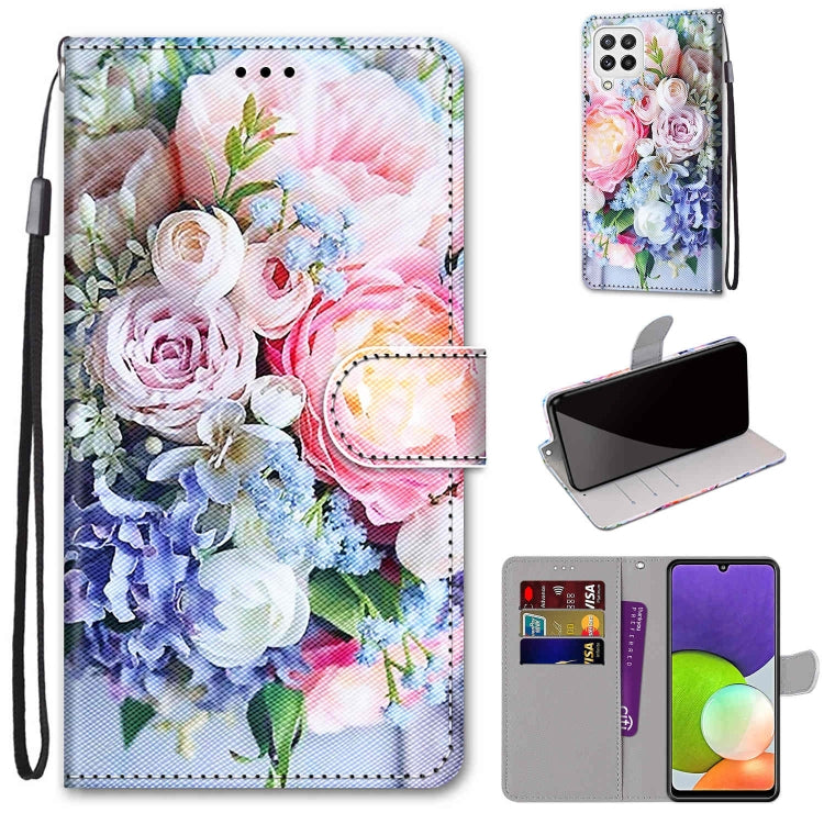 Coloured Drawing Cross Texture Horizontal Flip PU Leather Case with Holder & Card Slots & Wallet & Lanyard, For Nokia G20 / G10 / 6.3, For Samsung Galaxy A22 4G