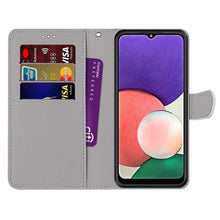Load image into Gallery viewer, Coloured Drawing Cross Texture Horizontal Flip PU Leather Case with Holder &amp; Card Slots &amp; Wallet &amp; Lanyard, For Samsung Galaxy A22 5G, For Samsung Galaxy M32 4G / F22