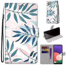 Load image into Gallery viewer, Coloured Drawing Cross Texture Horizontal Flip PU Leather Case with Holder &amp; Card Slots &amp; Wallet &amp; Lanyard, For Samsung Galaxy A22 5G, For Samsung Galaxy M32 4G / F22