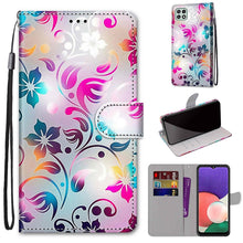 Load image into Gallery viewer, Coloured Drawing Cross Texture Horizontal Flip PU Leather Case with Holder &amp; Card Slots &amp; Wallet &amp; Lanyard, For Samsung Galaxy A22 5G, For Samsung Galaxy M32 4G / F22
