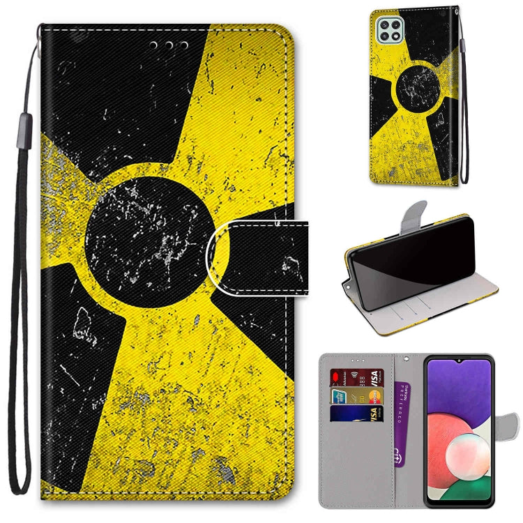 Coloured Drawing Cross Texture Horizontal Flip PU Leather Case with Holder & Card Slots & Wallet & Lanyard, For Samsung Galaxy A22 5G, For Samsung Galaxy M32 4G / F22