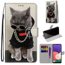 Load image into Gallery viewer, Coloured Drawing Cross Texture Horizontal Flip PU Leather Case with Holder &amp; Card Slots &amp; Wallet &amp; Lanyard, For Samsung Galaxy A22 5G, For Samsung Galaxy M32 4G / F22