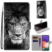 Load image into Gallery viewer, Coloured Drawing Cross Texture Horizontal Flip PU Leather Case with Holder &amp; Card Slots &amp; Wallet &amp; Lanyard, For Samsung Galaxy A22 5G, For Samsung Galaxy M32 4G / F22
