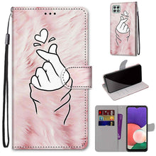 Load image into Gallery viewer, Coloured Drawing Cross Texture Horizontal Flip PU Leather Case with Holder &amp; Card Slots &amp; Wallet &amp; Lanyard, For Samsung Galaxy A22 5G, For Samsung Galaxy M32 4G / F22