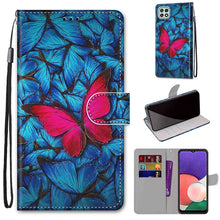 Load image into Gallery viewer, Coloured Drawing Cross Texture Horizontal Flip PU Leather Case with Holder &amp; Card Slots &amp; Wallet &amp; Lanyard, For Samsung Galaxy A22 5G, For Samsung Galaxy M32 4G / F22