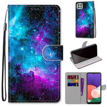 Load image into Gallery viewer, Coloured Drawing Cross Texture Horizontal Flip PU Leather Case with Holder &amp; Card Slots &amp; Wallet &amp; Lanyard, For Samsung Galaxy A22 5G, For Samsung Galaxy M32 4G / F22