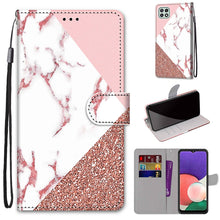 Load image into Gallery viewer, Coloured Drawing Cross Texture Horizontal Flip PU Leather Case with Holder &amp; Card Slots &amp; Wallet &amp; Lanyard, For Samsung Galaxy A22 5G, For Samsung Galaxy M32 4G / F22
