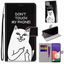 Load image into Gallery viewer, Coloured Drawing Cross Texture Horizontal Flip PU Leather Case with Holder &amp; Card Slots &amp; Wallet &amp; Lanyard, For Samsung Galaxy A22 5G, For Samsung Galaxy M32 4G / F22