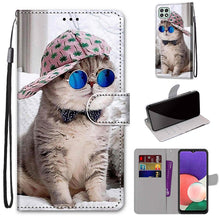 Load image into Gallery viewer, Coloured Drawing Cross Texture Horizontal Flip PU Leather Case with Holder &amp; Card Slots &amp; Wallet &amp; Lanyard, For Samsung Galaxy A22 5G, For Samsung Galaxy M32 4G / F22