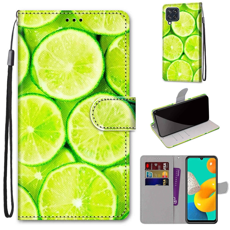 Coloured Drawing Cross Texture Horizontal Flip PU Leather Case with Holder & Card Slots & Wallet & Lanyard, For Samsung Galaxy A22 5G, For Samsung Galaxy M32 4G / F22