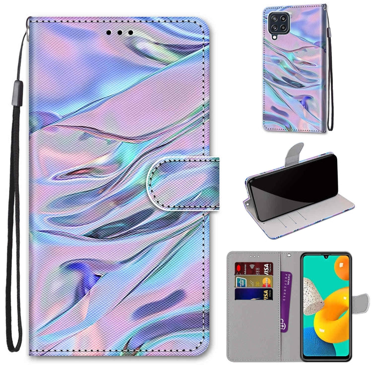 Coloured Drawing Cross Texture Horizontal Flip PU Leather Case with Holder & Card Slots & Wallet & Lanyard, For Samsung Galaxy A22 5G, For Samsung Galaxy M32 4G / F22