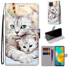 Load image into Gallery viewer, Coloured Drawing Cross Texture Horizontal Flip PU Leather Case with Holder &amp; Card Slots &amp; Wallet &amp; Lanyard, For Samsung Galaxy A22 5G, For Samsung Galaxy M32 4G / F22