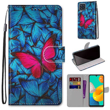 Load image into Gallery viewer, Coloured Drawing Cross Texture Horizontal Flip PU Leather Case with Holder &amp; Card Slots &amp; Wallet &amp; Lanyard, For Samsung Galaxy A22 5G, For Samsung Galaxy M32 4G / F22