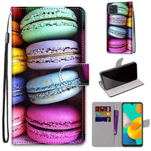 Load image into Gallery viewer, Coloured Drawing Cross Texture Horizontal Flip PU Leather Case with Holder &amp; Card Slots &amp; Wallet &amp; Lanyard, For Samsung Galaxy A22 5G, For Samsung Galaxy M32 4G / F22