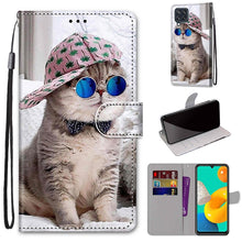Load image into Gallery viewer, Coloured Drawing Cross Texture Horizontal Flip PU Leather Case with Holder &amp; Card Slots &amp; Wallet &amp; Lanyard, For Samsung Galaxy A22 5G, For Samsung Galaxy M32 4G / F22