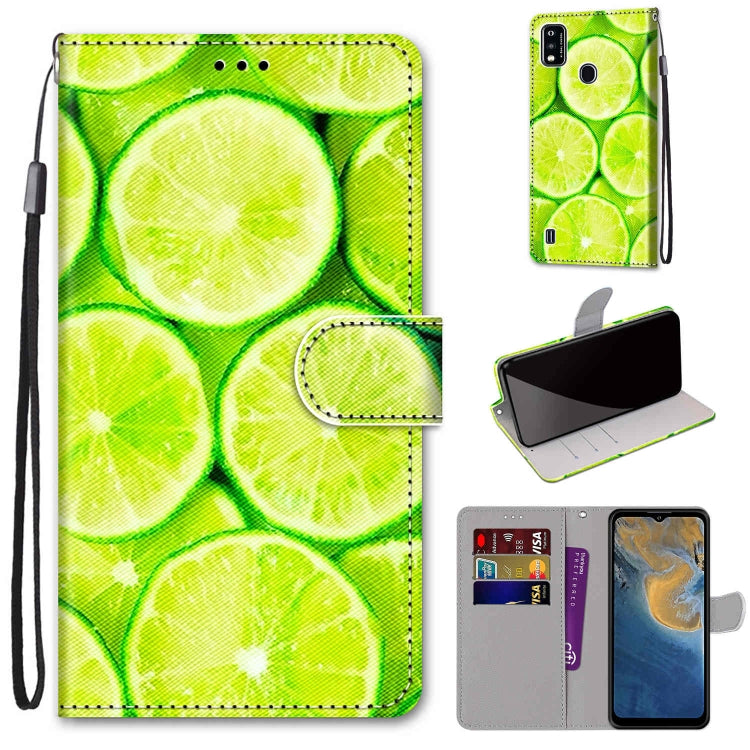 Coloured Drawing Cross Texture Horizontal Flip PU Leather Case with Holder & Card Slots & Wallet & Lanyard, For ZTE Blade A51, For ZTE Blade A71