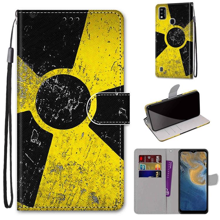 Coloured Drawing Cross Texture Horizontal Flip PU Leather Case with Holder & Card Slots & Wallet & Lanyard, For ZTE Blade A51, For ZTE Blade A71