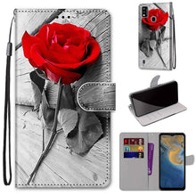 Load image into Gallery viewer, Coloured Drawing Cross Texture Horizontal Flip PU Leather Case with Holder &amp; Card Slots &amp; Wallet &amp; Lanyard, For ZTE Blade A51, For ZTE Blade A71