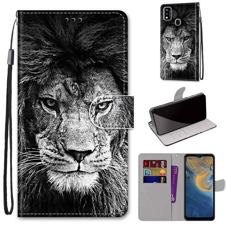 Coloured Drawing Cross Texture Horizontal Flip PU Leather Case with Holder & Card Slots & Wallet & Lanyard, For ZTE Blade A51, For ZTE Blade A71