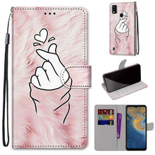 Load image into Gallery viewer, Coloured Drawing Cross Texture Horizontal Flip PU Leather Case with Holder &amp; Card Slots &amp; Wallet &amp; Lanyard, For ZTE Blade A51, For ZTE Blade A71