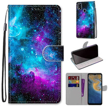 Load image into Gallery viewer, Coloured Drawing Cross Texture Horizontal Flip PU Leather Case with Holder &amp; Card Slots &amp; Wallet &amp; Lanyard, For ZTE Blade A51, For ZTE Blade A71