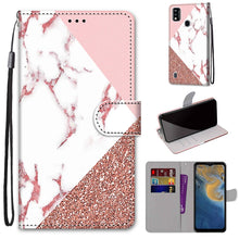 Load image into Gallery viewer, Coloured Drawing Cross Texture Horizontal Flip PU Leather Case with Holder &amp; Card Slots &amp; Wallet &amp; Lanyard, For ZTE Blade A51, For ZTE Blade A71