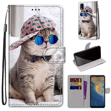 Load image into Gallery viewer, Coloured Drawing Cross Texture Horizontal Flip PU Leather Case with Holder &amp; Card Slots &amp; Wallet &amp; Lanyard, For ZTE Blade A51, For ZTE Blade A71