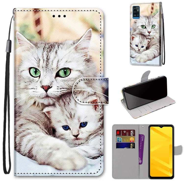 Coloured Drawing Cross Texture Horizontal Flip PU Leather Case with Holder & Card Slots & Wallet & Lanyard, For ZTE Blade A51, For ZTE Blade A71
